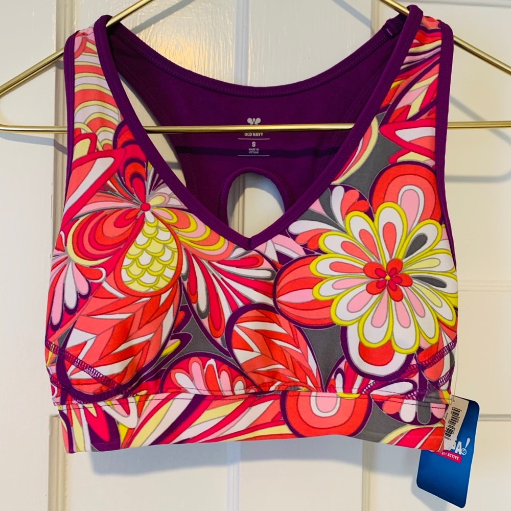 Vibrant Funky Print Sports Bra